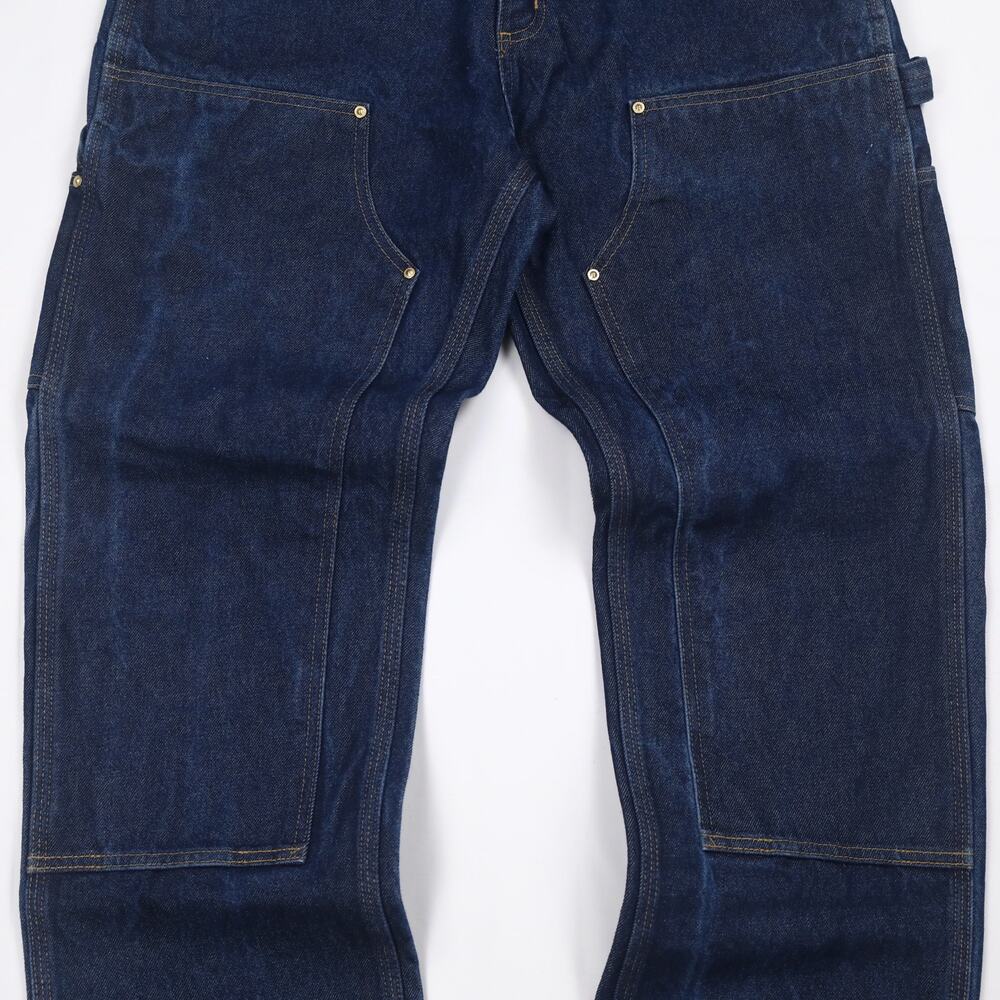 Vintage Carhartt B07 DNM Dark Blue Jeans Denim Double Knee Carpenter Pant 32x31 - Picture 4 of 13